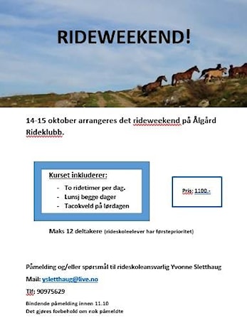 Rideweekend i høstferien
